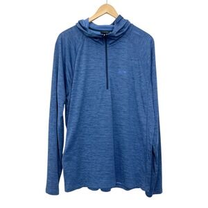 Marmot Mens Blue Quarter Zip Long Sleeve Hooded Performance Stretch XL Hiking